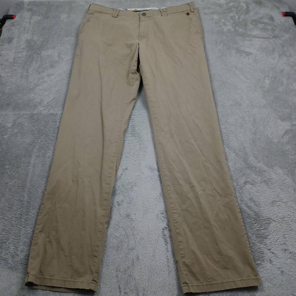 Meyer Rio Pants Mens 38x34 Brown Straight Leg Organic Cotton Sustainable